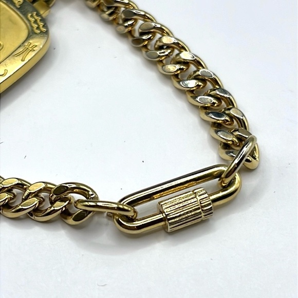 Taurus Bracelet Curb Chain MCM  Unisex Bracelet Gold tone vintage - Picture 12 of 13